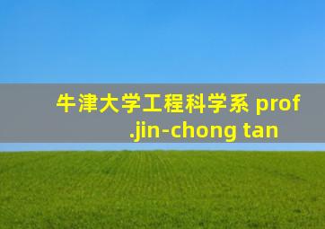 牛津大学工程科学系 prof.jin-chong tan